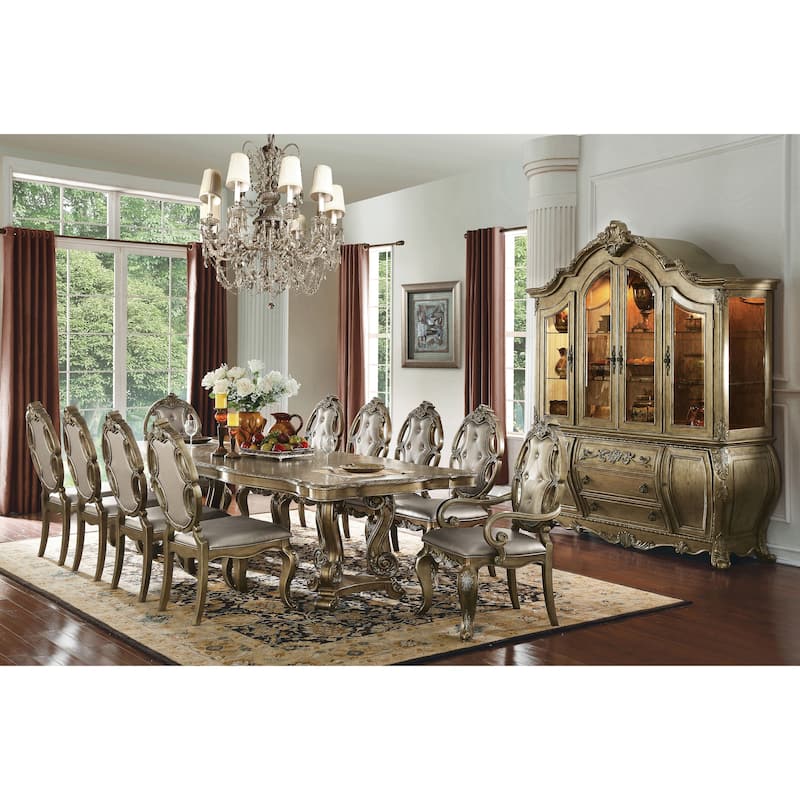 Brocke Vintage Oak Extendable Dining Table with Double Pedestal