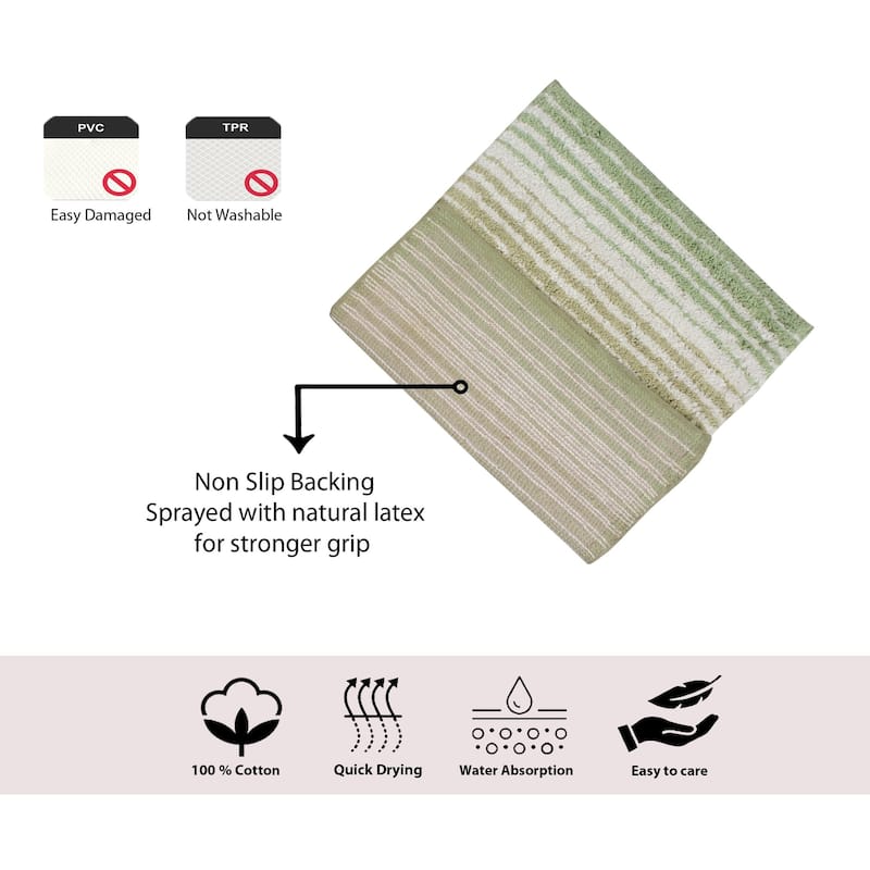 Gradiation Collection Absorbent Cotton Machine Washable Bath Rug