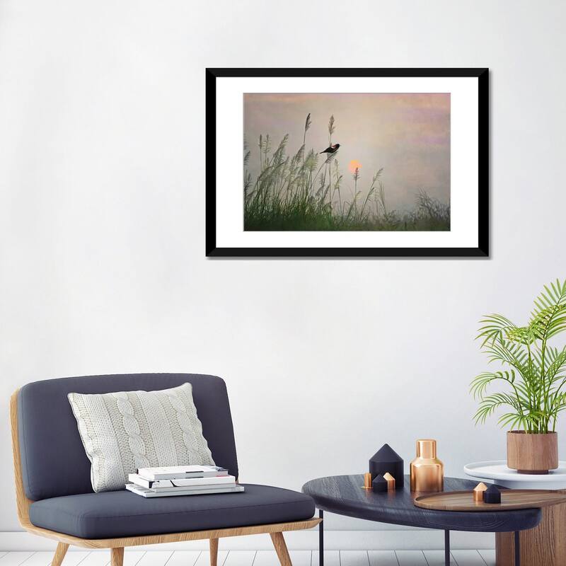 iCanvas "Red Winged Blackbird In Marshes At Dusk" by Laura D Young
