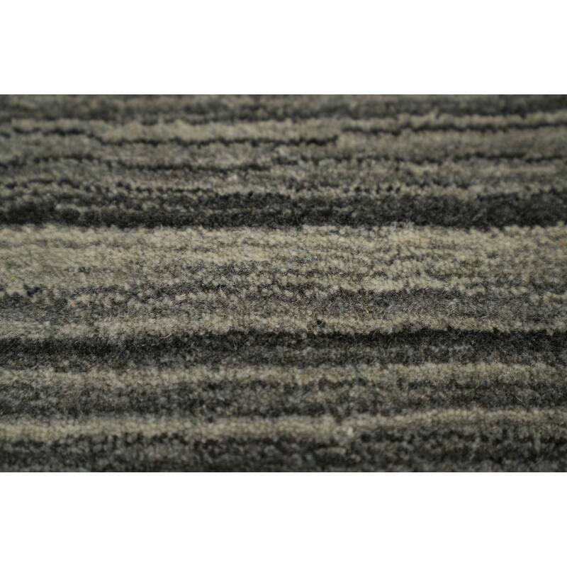 Hand Knotted Oriental 100% Wool Carpet Tribal Animal Pictorial Greys & Charcoal Gabbeh Area Rug - 9' 9'' X 8' 2''
