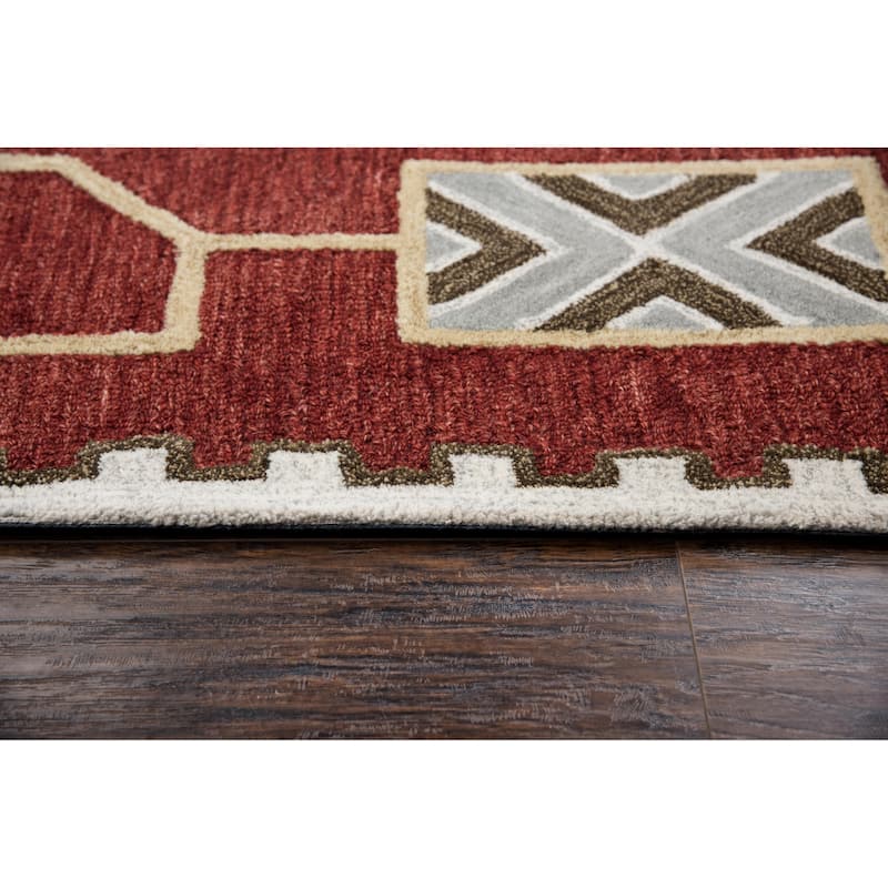 Alora Decor Durango Southwest/ Tribal Multi-colored Hand-tufted Wool Rug