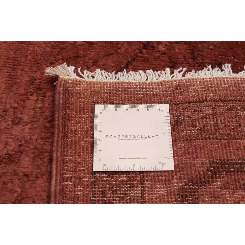 ECARPETGALLERY Hand-knotted Vibrance Dark Coral Wool Rug - 4'9 x 6'5