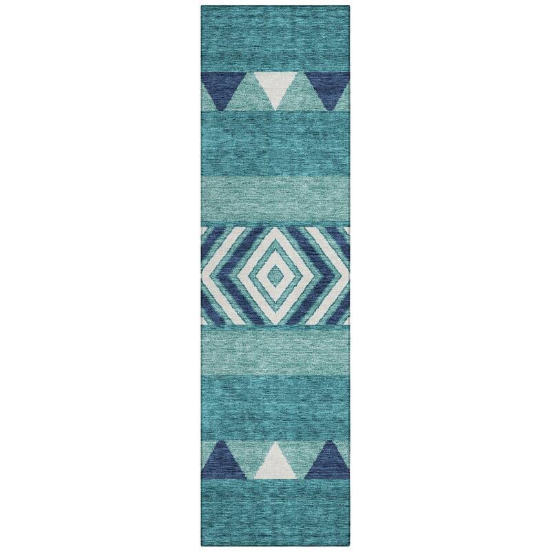 Machine Washable Indoor/ Outdoor Global Boho Chantille Rug