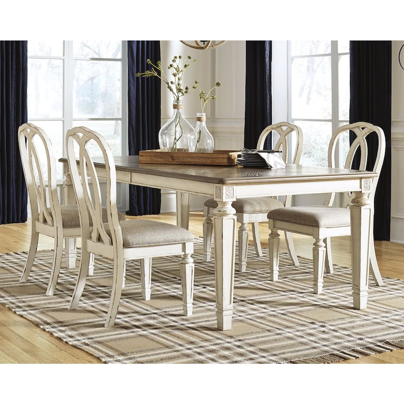 Signature Design by Ashley Realyn White / Light Brown 5-Piece Dining Package