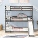 preview thumbnail 2 of 7, Twin over Twin Unique Adjustable Triple Bunk Bed with Slide and Ladder