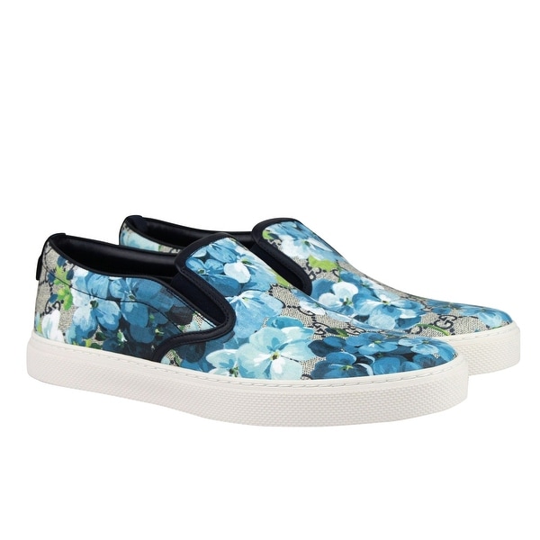 gucci shoes blue flowers