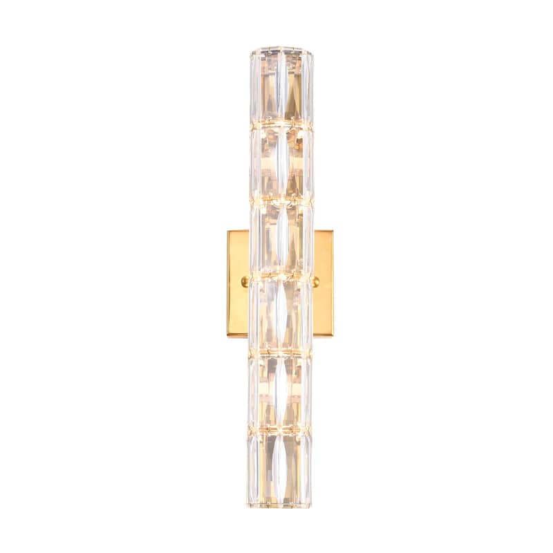 5-Light Gold Wall Sconce With Clear Crystal Accents