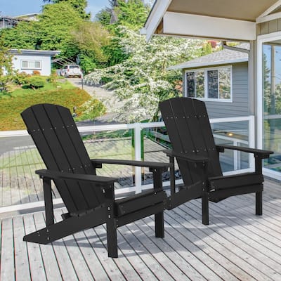 Recycled Plastic Modern Outdoor Adirondack Chair Set of 2 by LIVOOSUN