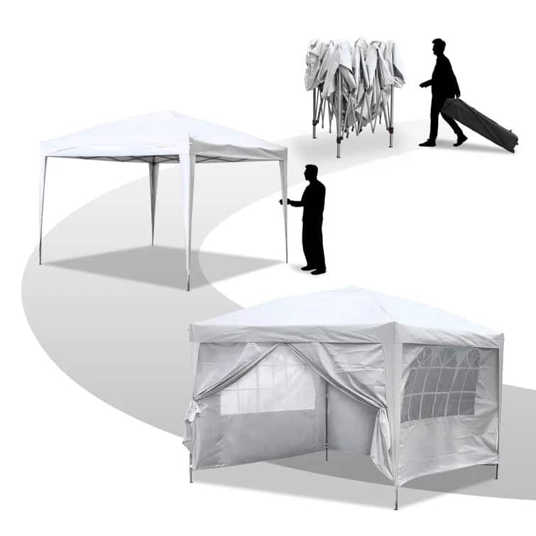 Zenova 10x10 Pop Up Canopy Tent Instant Folding Shelter With 4 Sidewalls with Free Mosquito Net