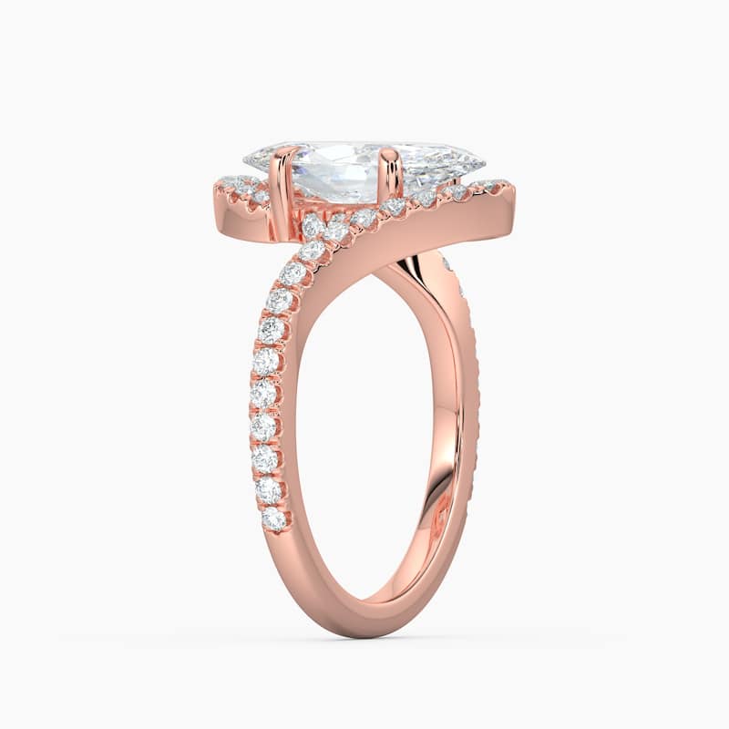 Auriya 14k Gold Marquise Lab Grown Diamond Bypass Engagement Ring 1.00 to 5.00 ct. tw. (F-G, VS)