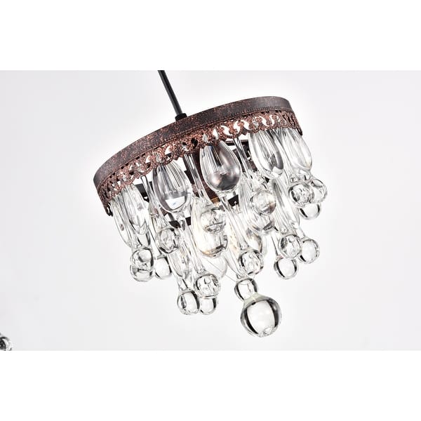 Shop Jerri Antique Copper 3 Light 5 Tier Hanging Crystals Kitchen Island Pendant Light On Sale Overstock 31828138