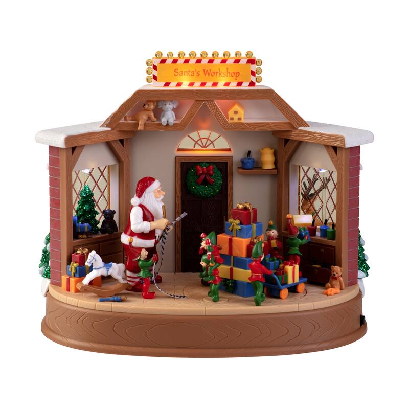 8" Animated & Musical Santa's Workshop