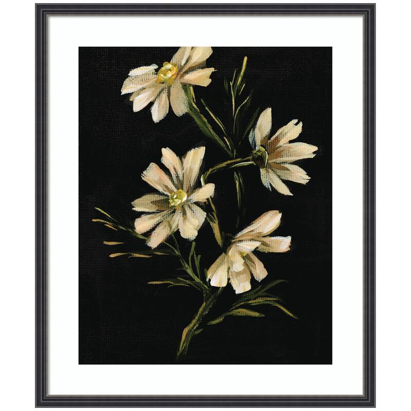 Kate and Laurel Framed Art Moody Floral 4 by Annie Quigley - 21x25 - Black