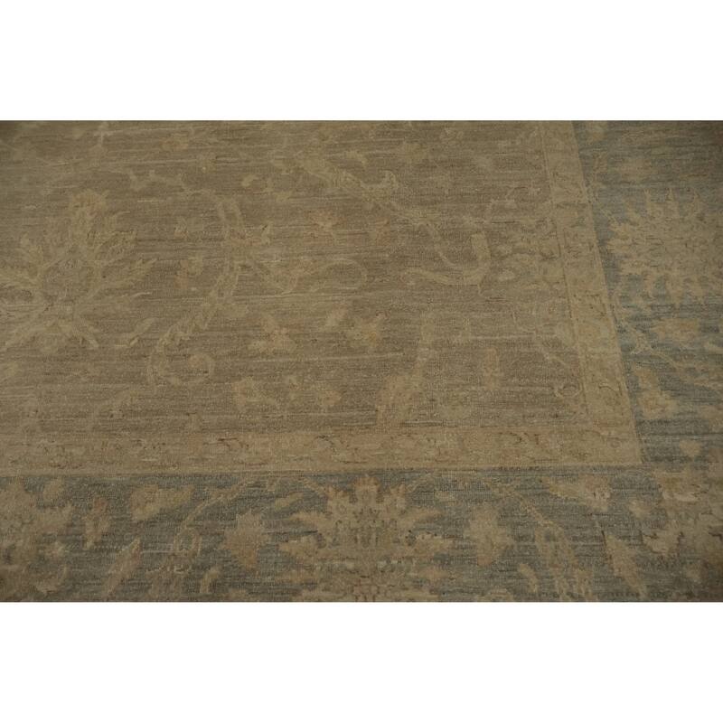 Hand Knotted Oriental 100% Wool Carpet Traditional Floral Brown Ziegler Area Rug - 11' 8'' X 9' 0''