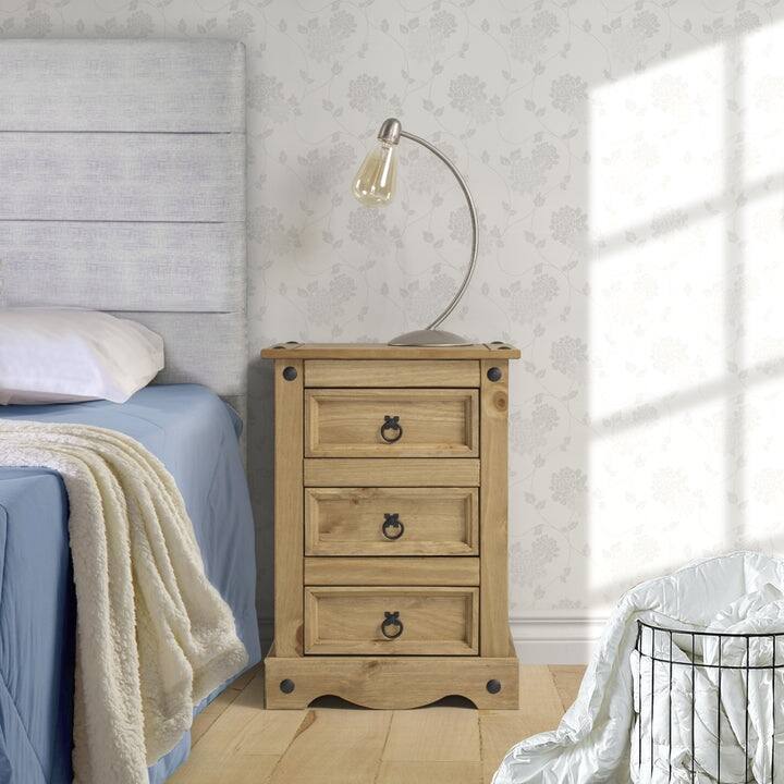 Wood Nighstand 3 Drawers Corona | Furniture Dash