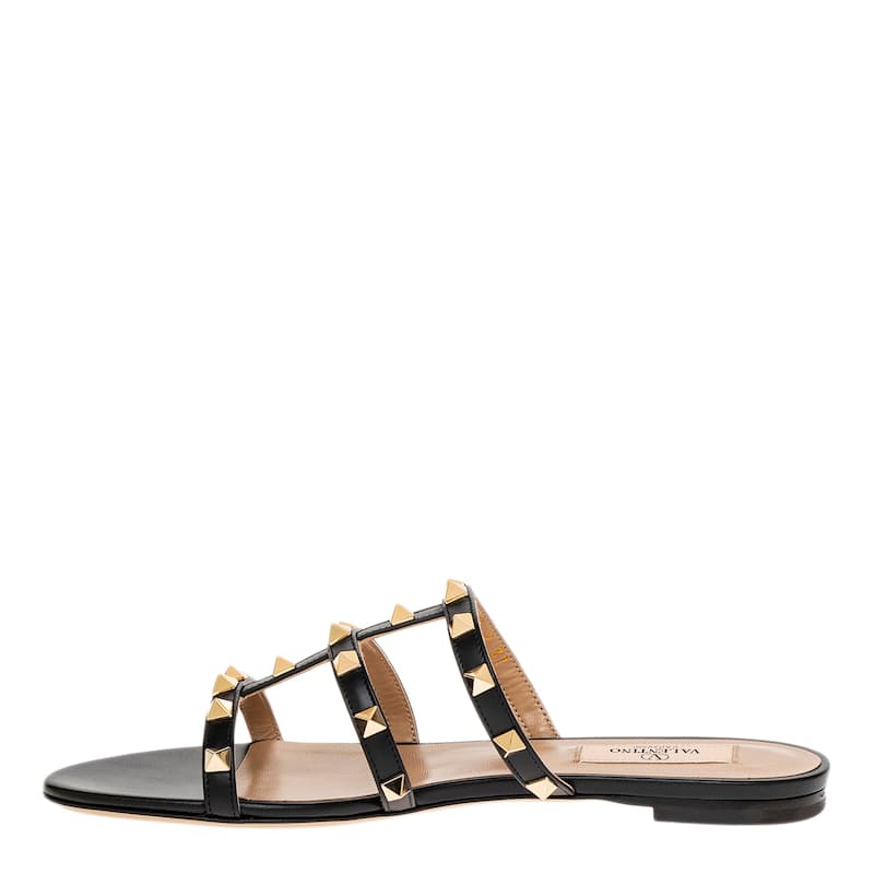 Valentino Rockstud Flat Slide Sandals