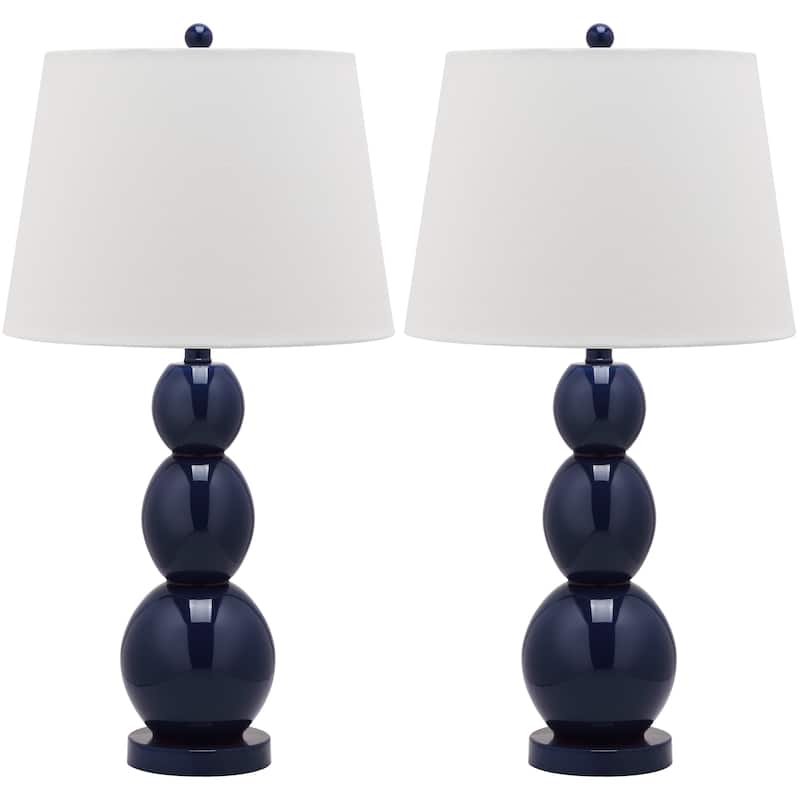 SAFAVIEH Lighting Natasha 28-inch Three Sphere Glass White Table Lamp (Set of 2) - 14"x14"x26.5" - 14Wx14Dx27H
