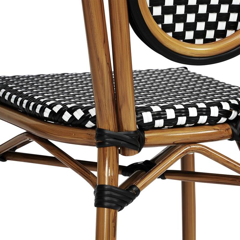2 Pack All-Weather Commercial Paris Chair with Metal Frames