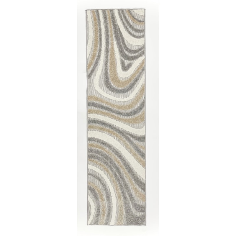 World Rug Gallery Modern Waves Indoor/Outdoor Area Rug