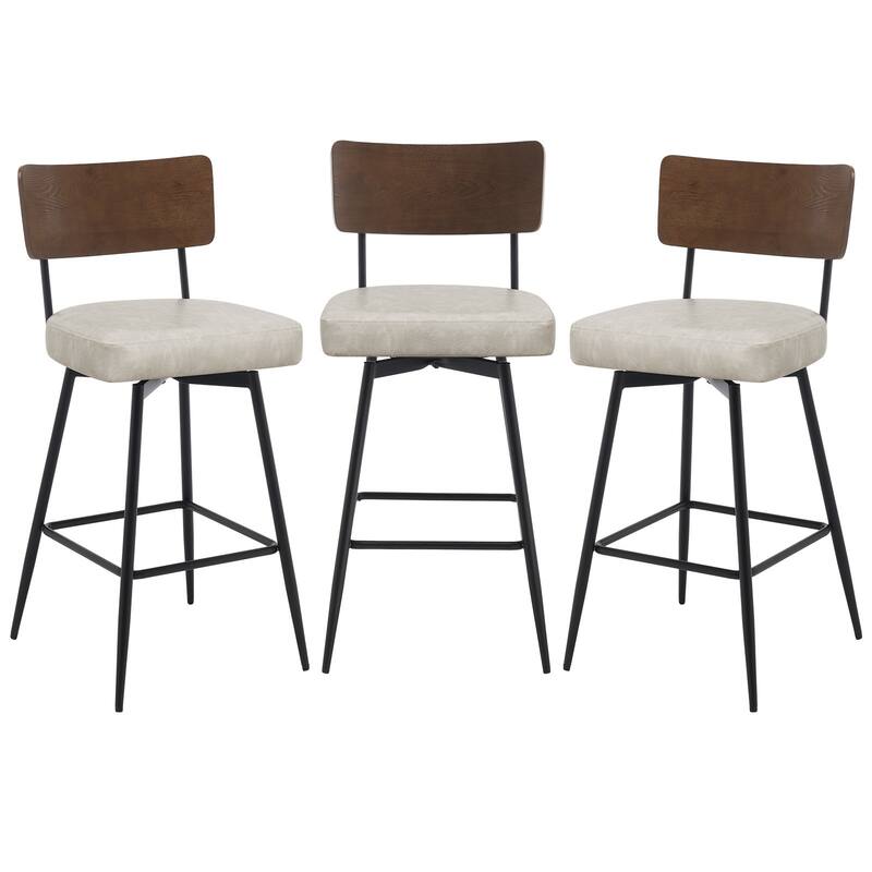 26"/ 29" Faux Leather Swivel Counter/ Bar Stools Set of 2/3
