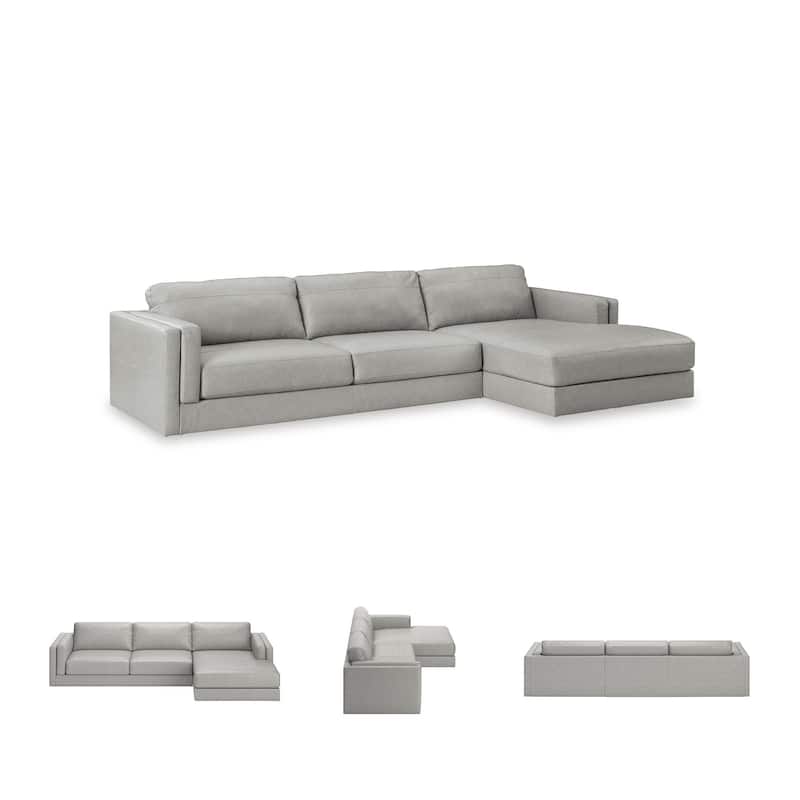 Signature Design by Ashley Amiata Gray 2-Piece Sectional with Chaise - 137"W x 68"D x 33"H