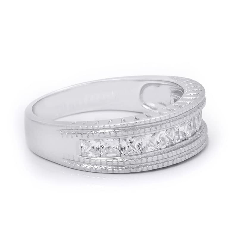 Sterling Silver 0.25 Carat Classic Anniversary Wedding Band Ring 7mm