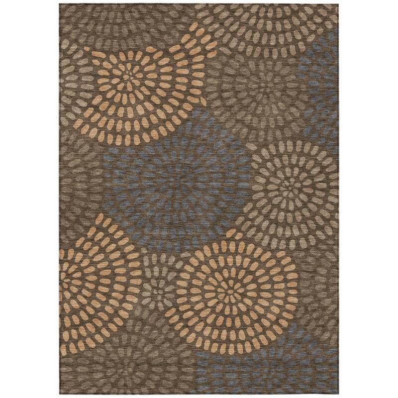 Machine Washable Indoor/ Outdoor Casual Ric Chantille Rug