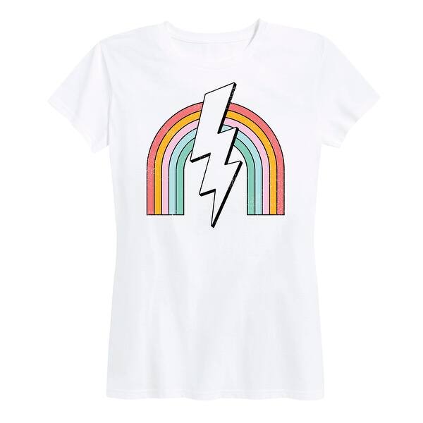 Shop Rainbow Lightning Bolt Women S Short Sleeve Classic Fit Tee Overstock