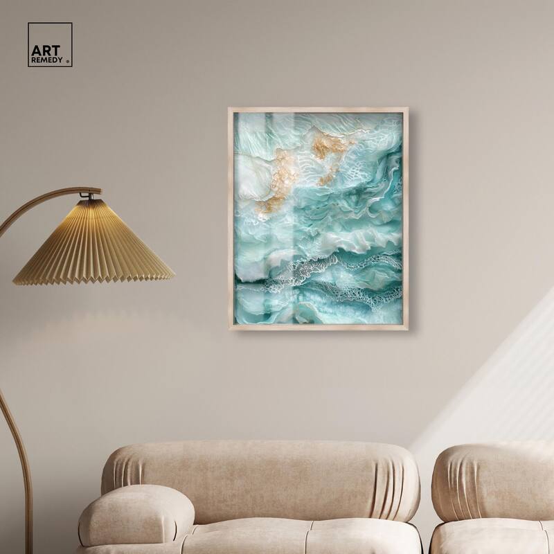Teal Tiered Turbulence Shadowbox by Art Remedy