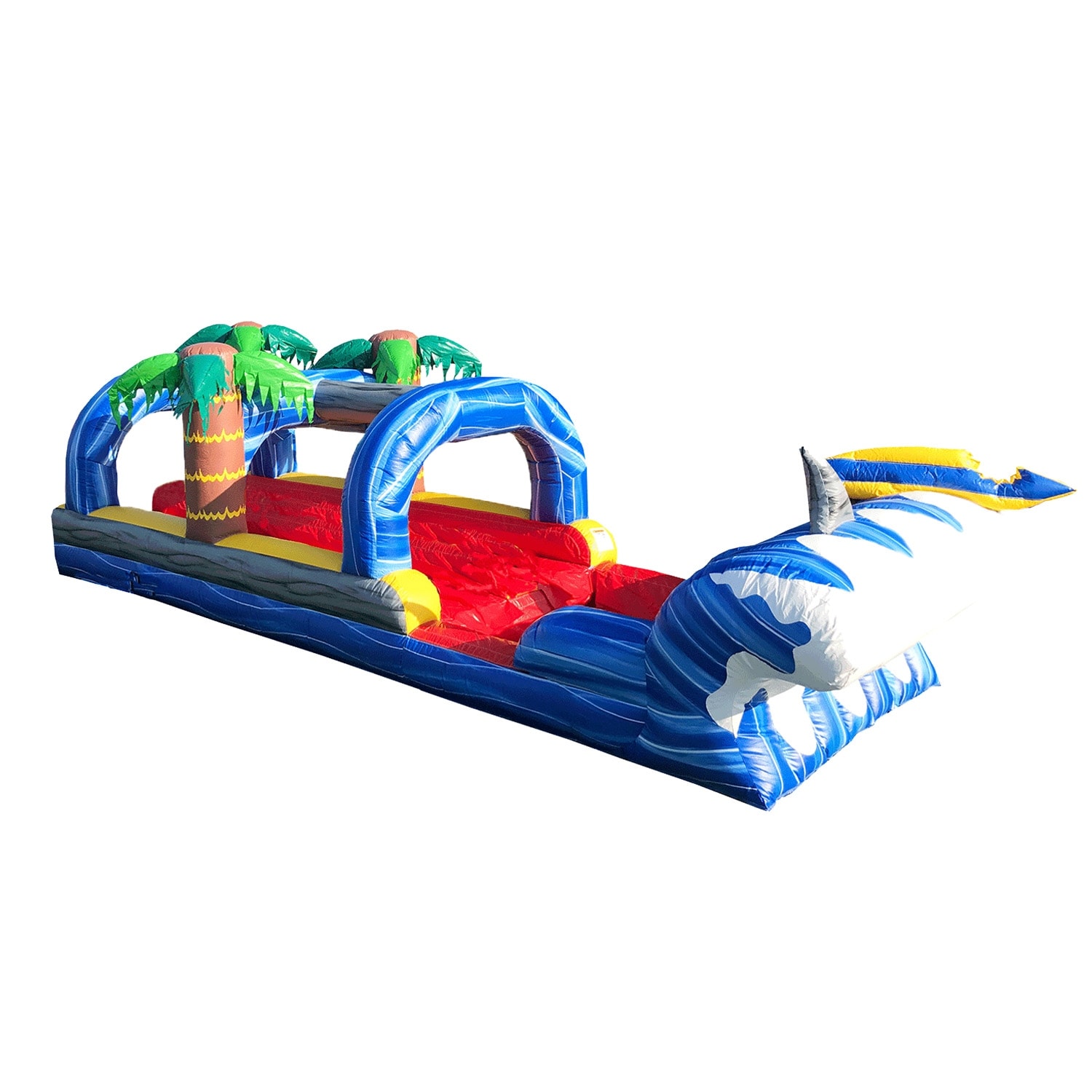 JumpOrange Shark Sighted Commercial Grade Inflatable Slip & Slide with Air Blower, 15oz PVC Vinyl, Rental Quality, Outdoor Play