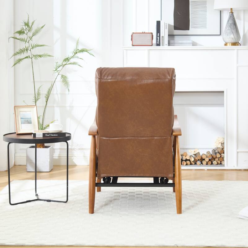 Modern 26.38" Upholstered Adjustable Chaise Lounge Chair with Wood Frame for Living Room