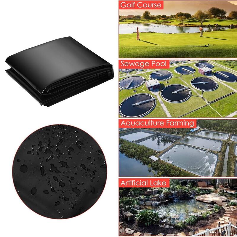 10x13 ft 20 Mil LLDPE Pond Liner, Waterproof Sheet for Outdoor Ponds, Waterfall, Pool, Fountain, Garden