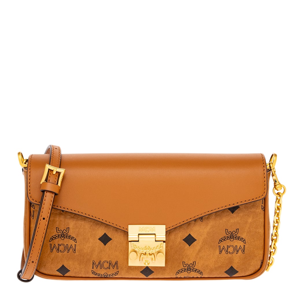 MCM Tracy Crossbody Bag in Visetos and Leather