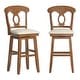 preview thumbnail 31 of 30, Ronda Napoleon Back Wood Swivel Chair Oak - Bar Height