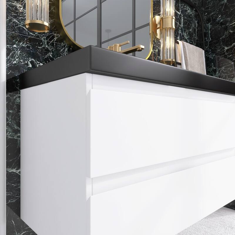 Floating Bathroom Vanity with Quartz Sand Top