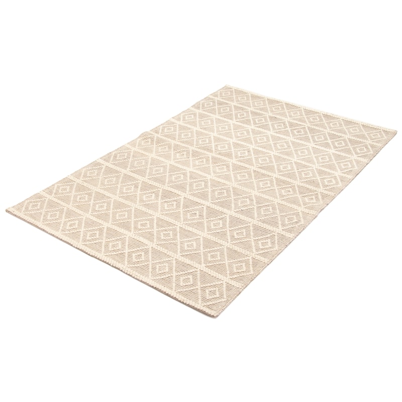 ECARPETGALLERY Braid weave Sienna Cream Wool Rug - 4'1 x 7'10