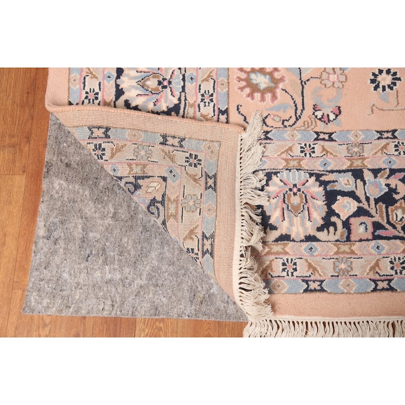 Pink Sarouk Oriental Area Rug Handmade Wool Carpet - 7'11"x 9'11"
