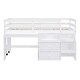preview thumbnail 4 of 16, Twin Size Wooden Loft Bed with Movable Desk and Small desk, 2 Drawers, Full-Length Guardrail