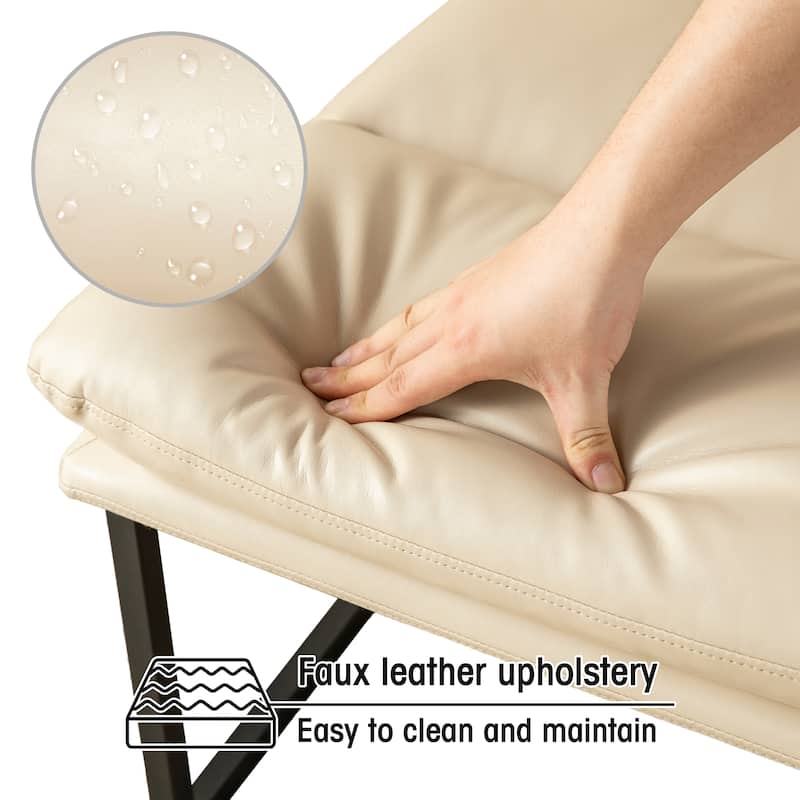 Glitzhome 30.25"H Modern Soft PU Leather Armless Accent Chair