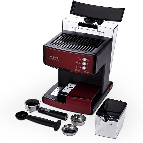 Cafe Barista Espresso and Cappuccino Maker, Red - BVMC