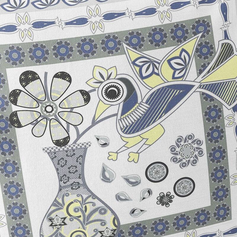 HomeRoots Set of Two 16" X 16" Gray and White Peacock Blown Seam Floral Indoor Outdoor Throw Pillow - 16.00' X '16.00' X '5.00