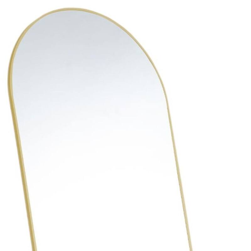 HomeRoots 63" Gold Metal Arch Freestanding and Wall Mount Framed Full Length Mirror - 20.00 in. x 63.00 in. x 0.50 in.