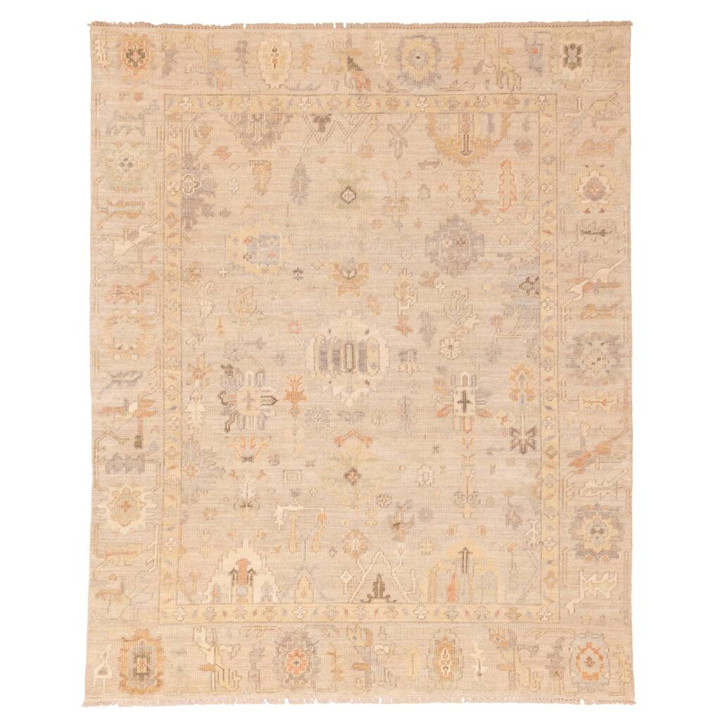 ECARPETGALLERY Hand-knotted Kavya Oushak Beige Wool Rug - 7'11 x 9'10