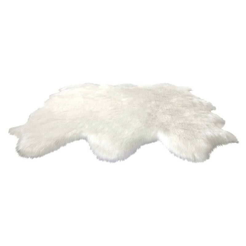 Dynasty Natural 6-Pelt Luxury Long Wool Sheepskin Shag Rug
