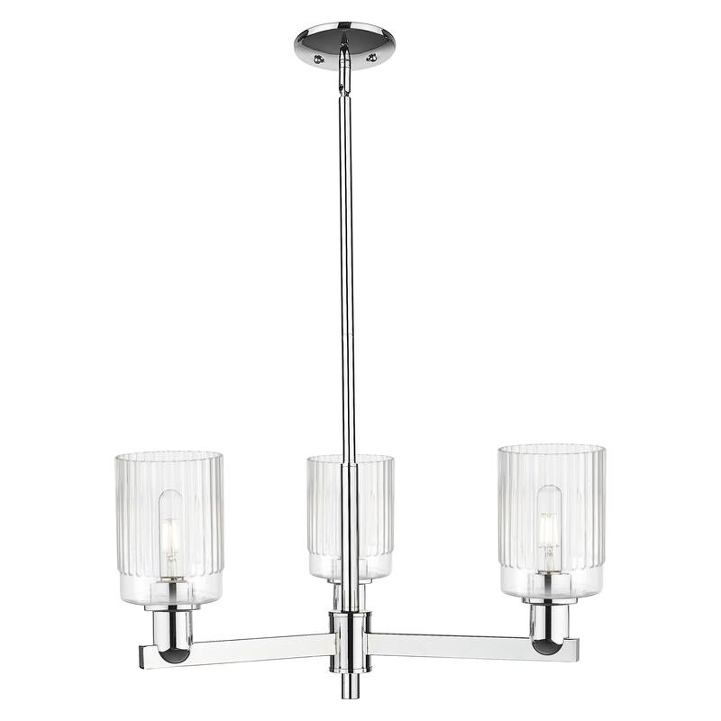Innovations Lighting Endless Possibilities Arcadia - Hadley - 3 Light 26" Stem Hung Chandelier - Clear/Polished Chrome