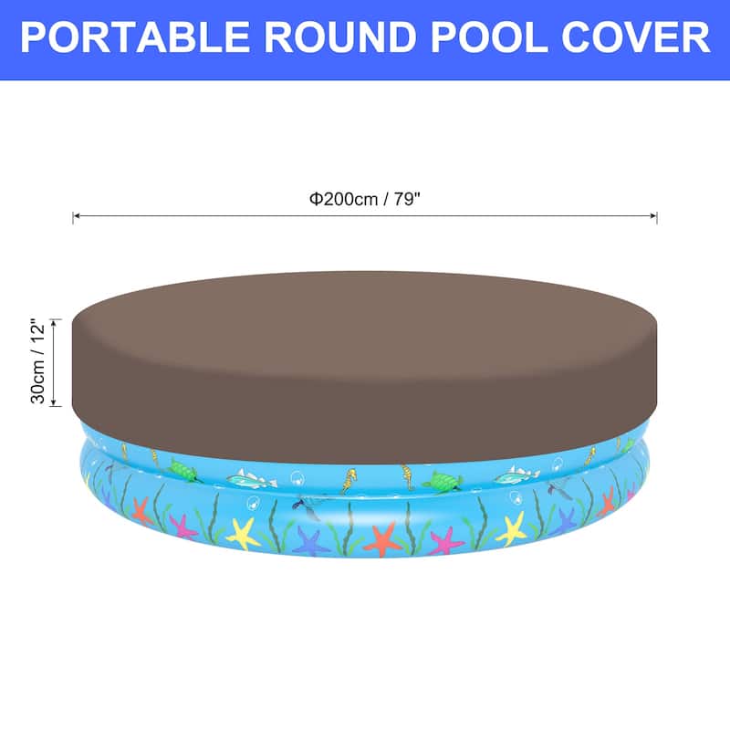 79"x12" Large Round Dog Pool Cover Foldable Waterproof Bath Pool Cover