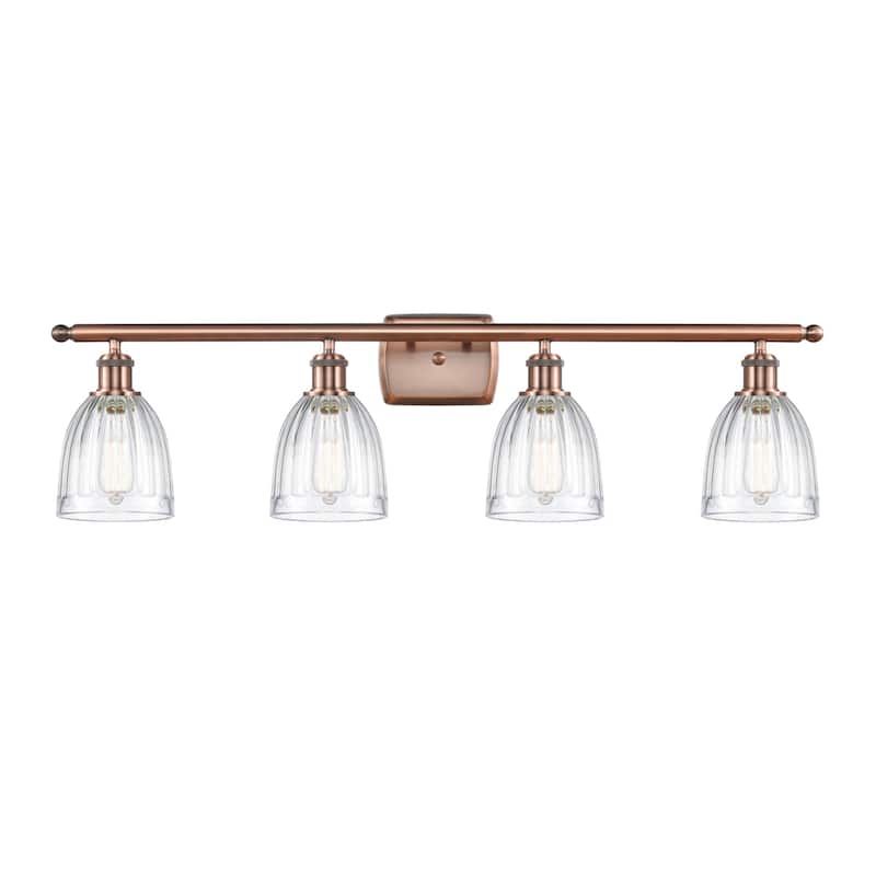 Innovations Lighting Brookfield 4 Light 36" Wide Bathroom Vanity Light - Antique Copper / Clear