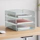 preview thumbnail 1 of 4, Onyx 3-Tier Desk Organizer, Desktop File Storage & Paper Organization, Silver Silver