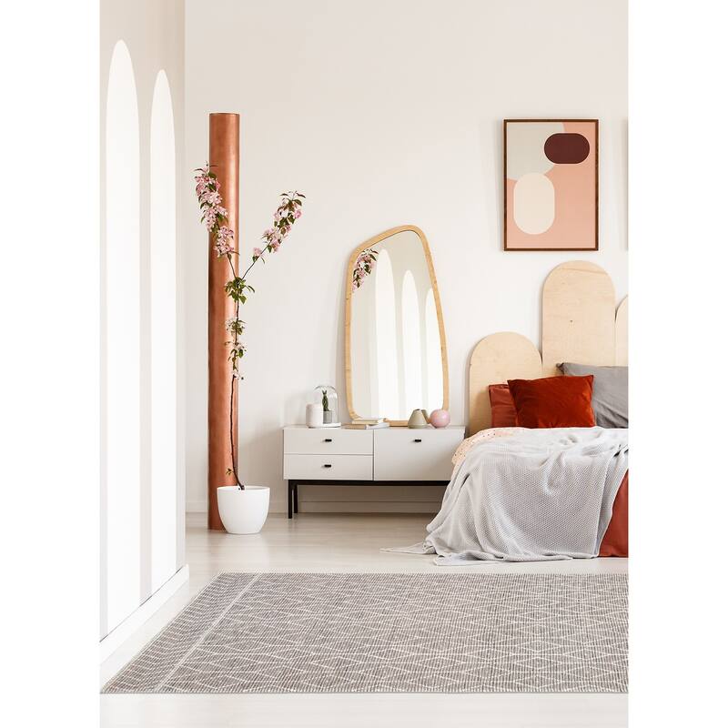 ECARPETGALLERY Braid weave Sienna Taupe Wool Rug - 6'0 x 9'1