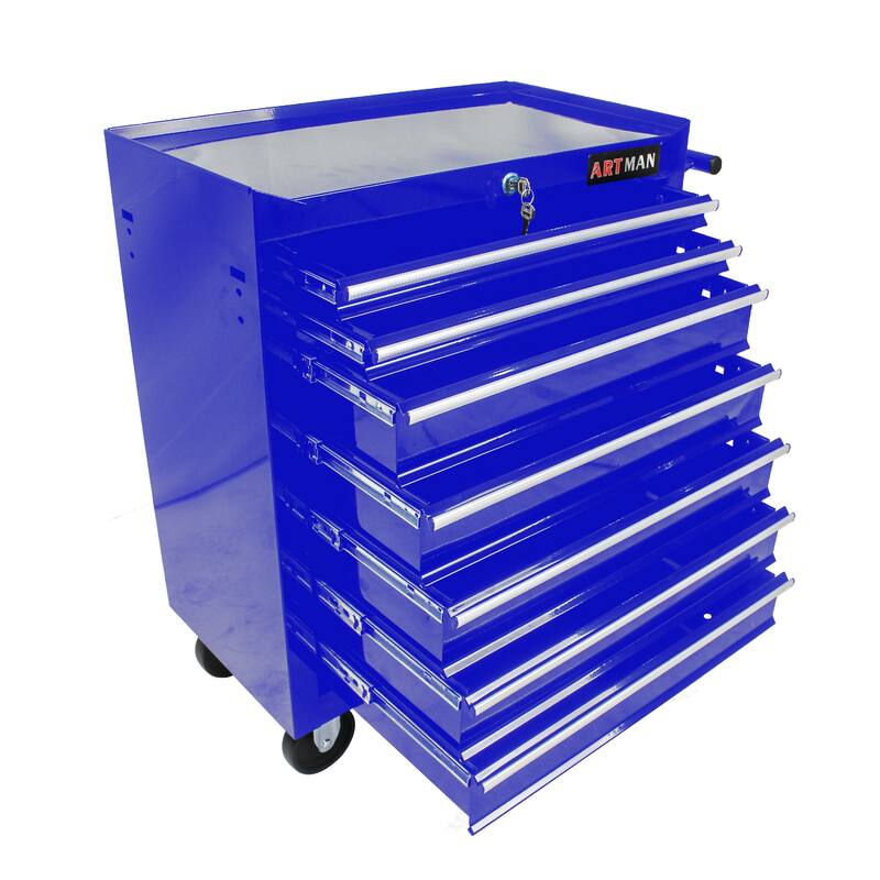 7-Drawer Rolling Tool Cart with Lock Mechanic Tool Box Storage Cabinet